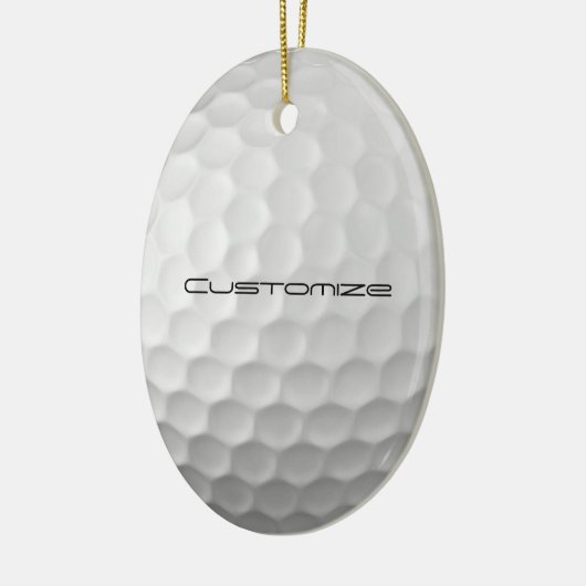 Golfbal met gepersonaliseerde tekst keramisch ornament (Links)