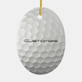 Golfbal met gepersonaliseerde tekst keramisch ornament (Voorkant)