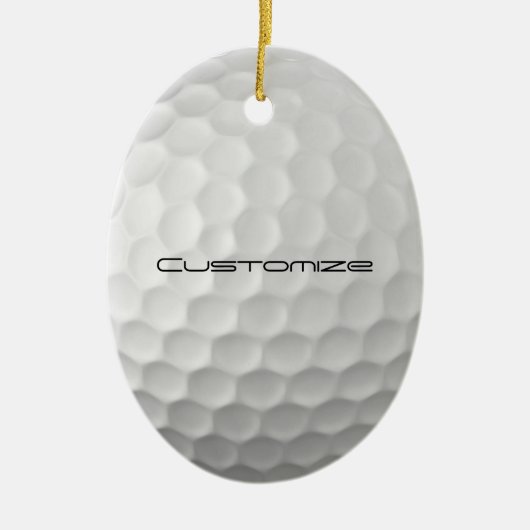 Golfbal met gepersonaliseerde tekst keramisch ornament (Voorkant)