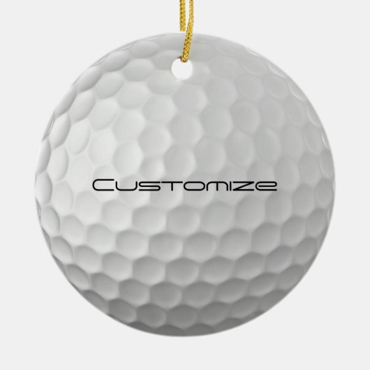 Golfbal met gepersonaliseerde tekst keramisch ornament (Voorkant)
