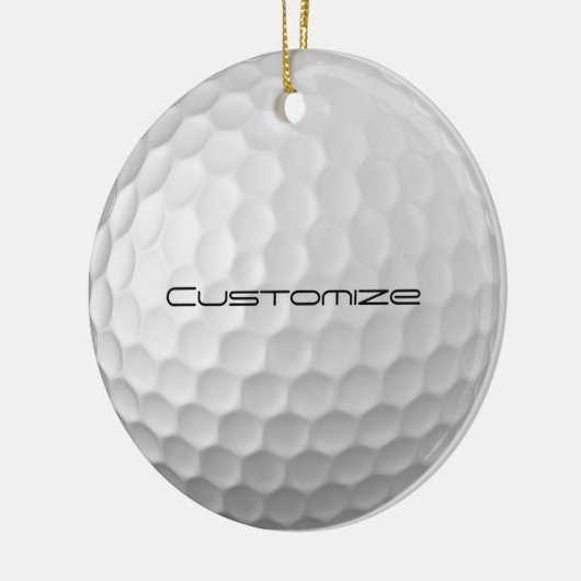 Golfbal met gepersonaliseerde tekst keramisch ornament (Links)