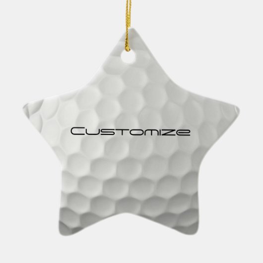 Golfbal met gepersonaliseerde tekst keramisch ornament (Voorkant)