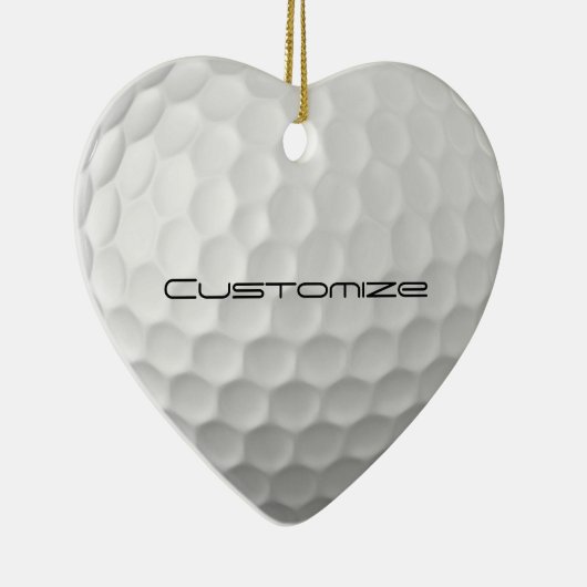 Golfbal met gepersonaliseerde tekst keramisch ornament (Rechts)