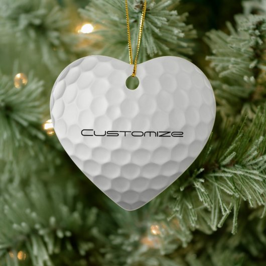 Golfbal met gepersonaliseerde tekst keramisch ornament (Boom)