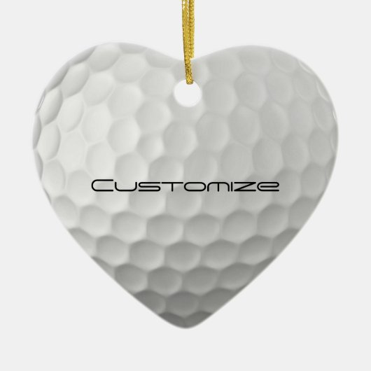 Golfbal met gepersonaliseerde tekst keramisch ornament (Voorkant)