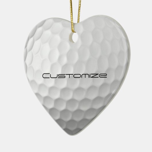 Golfbal met gepersonaliseerde tekst keramisch ornament (Links)