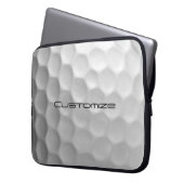 Golfbal met gepersonaliseerde tekst laptop sleeve (Voorkant Links)