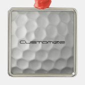 Golfbal met gepersonaliseerde tekst metalen ornament (Voorkant)