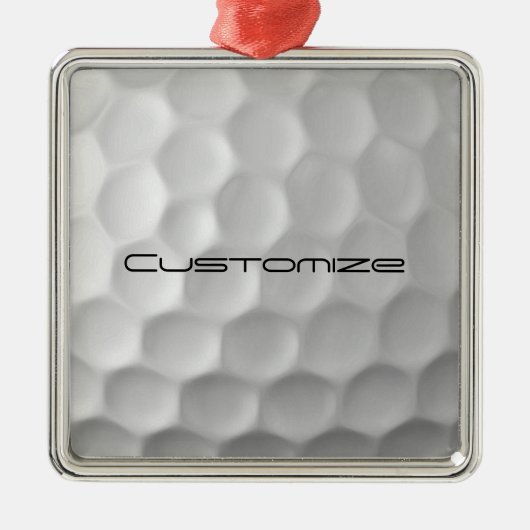 Golfbal met gepersonaliseerde tekst metalen ornament (Voorkant)