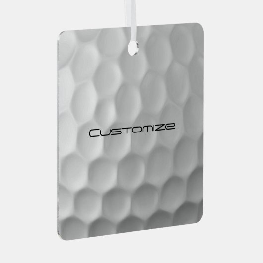 Golfbal met gepersonaliseerde tekst metalen ornament (Voorkant Rechts)