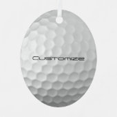 Golfbal met gepersonaliseerde tekst metalen ornament (Voorkant)