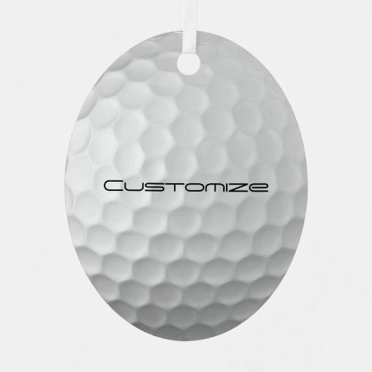 Golfbal met gepersonaliseerde tekst metalen ornament (Voorkant)