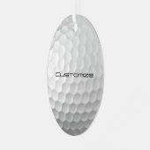Golfbal met gepersonaliseerde tekst metalen ornament (Voorkant links)