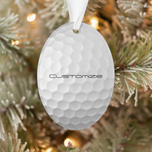 Golfbal met gepersonaliseerde tekst ornament (Boom)