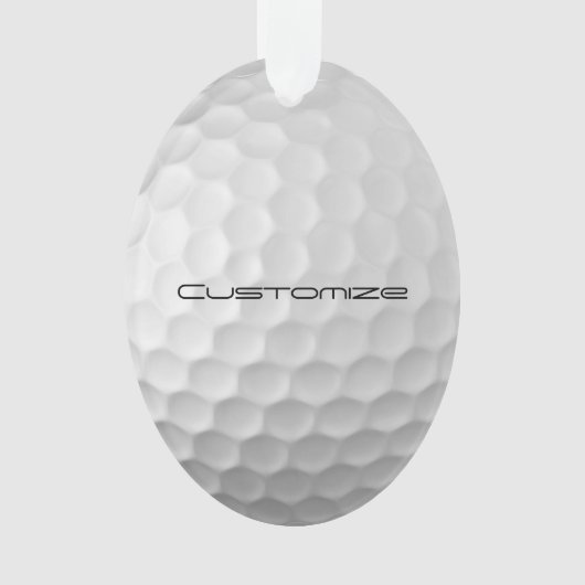 Golfbal met gepersonaliseerde tekst ornament (voorkant)