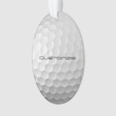 Golfbal met gepersonaliseerde tekst ornament (voorkant)