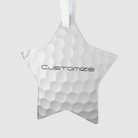 Golfbal met gepersonaliseerde tekst ornament (voorkant)