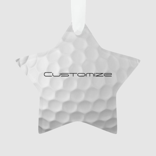 Golfbal met gepersonaliseerde tekst ornament (voorkant)