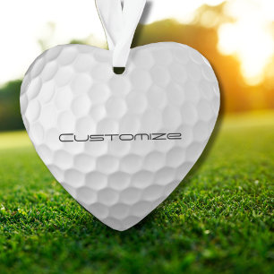 Golfbal met gepersonaliseerde tekst ornament