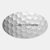 Golfbal met gepersonaliseerde tekst ovale sticker (Voorkant)