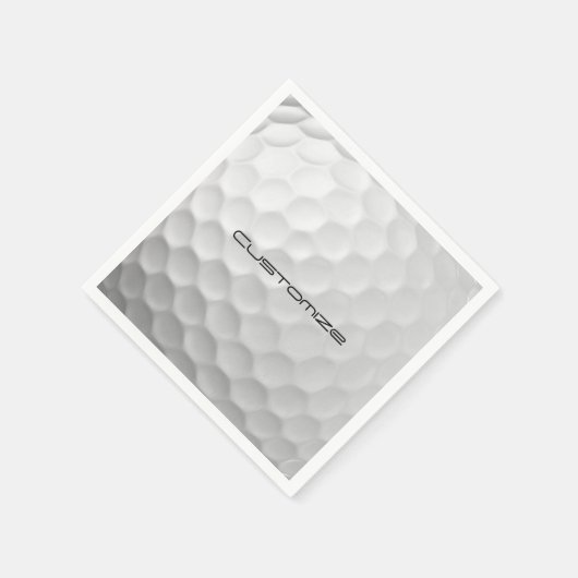 Golfbal met gepersonaliseerde tekst servet (Hoek)