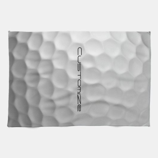 Golfbal met gepersonaliseerde tekst theedoek (Horizontaal)