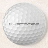Golfbal met gepersonaliseerde tekst zandsteen onderzetter (Voorkant)