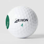 Golfbal met groene cirkel met naam golfballen (Logo)