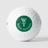 Golfbal met groene cirkel met naam golfballen (Voorkant)