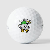 Golfbal met Groot Karakter - Grappig Ga Vooruit Ca Golfballen (Voorkant)