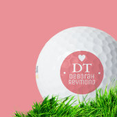 Golfbal met haar naam vrouwelijk roze monogram golfballen