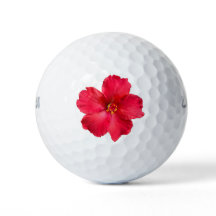 Golfbal met hibiscus bloem