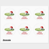 Golfbal met kerstmuts voor golfer Kerstmis Ronde Sticker (Vel)