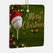 Golfbal met kerstthema keramisch ornament (Rechts)