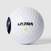 Golfbal met kleurrijke zwarte achtergrond golfballen (Logo)