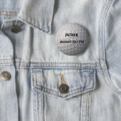 Golfbal met kuiltjes Gepersonaliseerde Naam Titel Ronde Button 5,7 Cm (In situ)