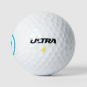 Golfbal met lichtblauwe twirl golfballen (Logo)