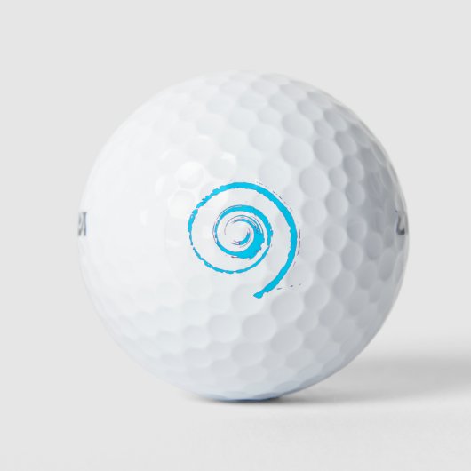 Golfbal met lichtblauwe twirl golfballen (Voorkant)