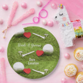 Golfbal met liefde op groen papier Bord (Feest)