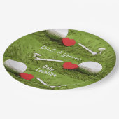 Golfbal met liefde op groen papier Bord (Gekanteld)