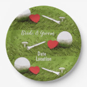 Golfbal met liefde op groen papier Bord (Voorkant)