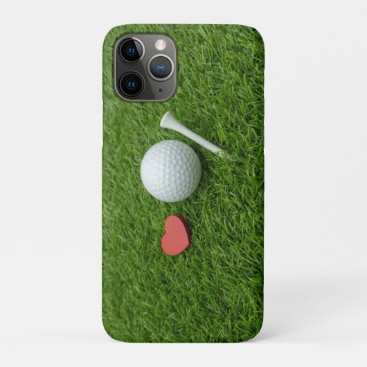 Golfbal met LOVE hart op groen voor golfer Case-Mate iPhone Case (Achterkant)