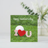 Golfbal met mij van Happy Valentijnsdag Feestdagenkaart (Staand voorkant)