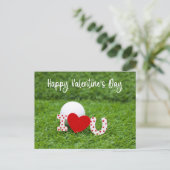 Golfbal met mij van Happy Valentijnsdag Feestdagenkaart (Staand voorkant)