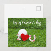Golfbal met mij van Happy Valentijnsdag Feestdagenkaart (Voorkant / Achterkant)