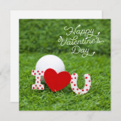 Golfbal met mij van Happy Valentijnsdag Feestdagenkaart (Voorkant / Achterkant)