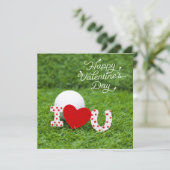Golfbal met mij van Happy Valentijnsdag Feestdagenkaart (Staand voorkant)