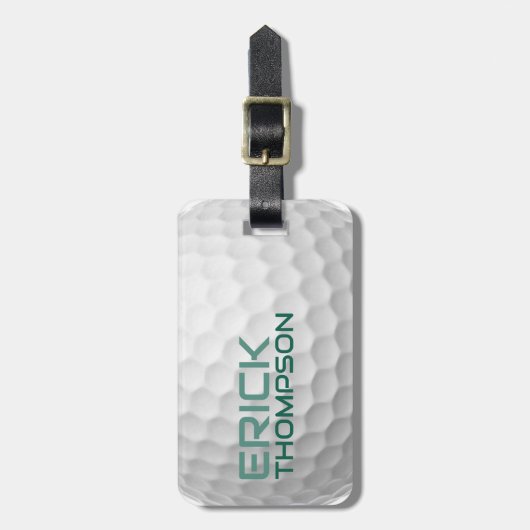 Golfbal met naam bagagelabel (Voorkant verticaal)