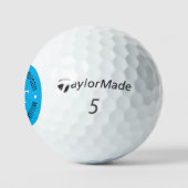 golfbal met naam ( blauwe cirkelmonogram ) golfballen (Logo)