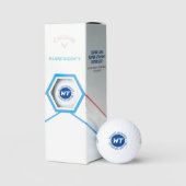 Golfbal met naam ( Blue Monogram ) Golfballen (Verpakking)